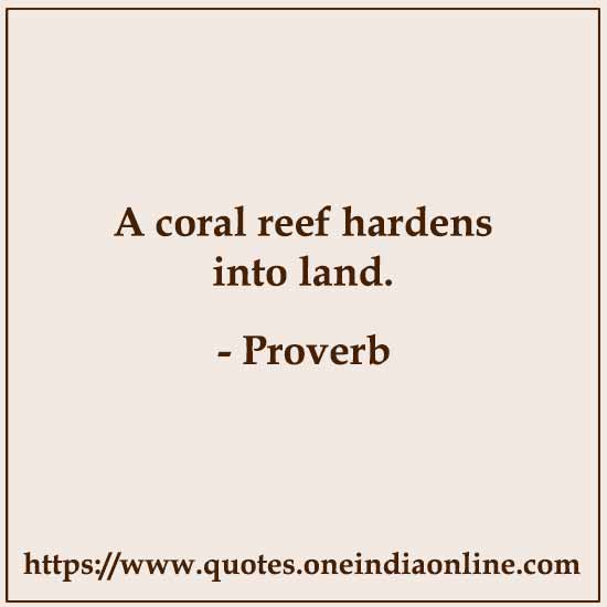 A coral reef hardens into land.
