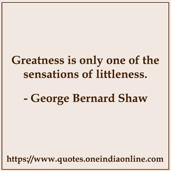 Greatness is only one of the sensations of littleness.