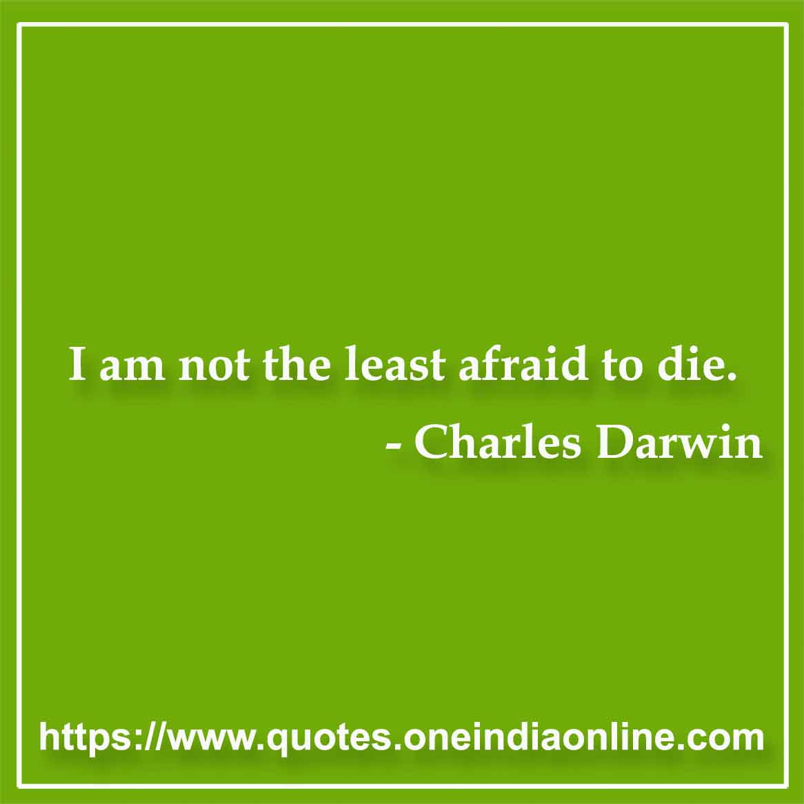 I am not the least afraid to die.